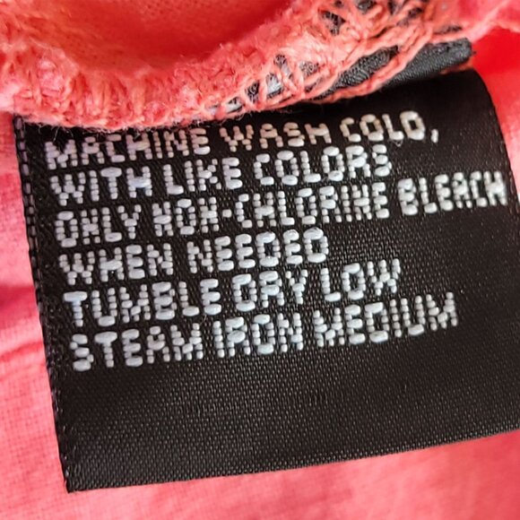 Erika Womens Coral Vacation Postcard Print Button-Up Shirt Size 2X Grandmacore - Picture 10 of 16